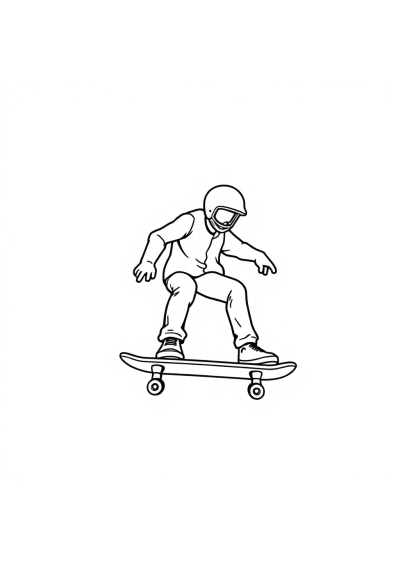 Skateboard At Night Coloring Page