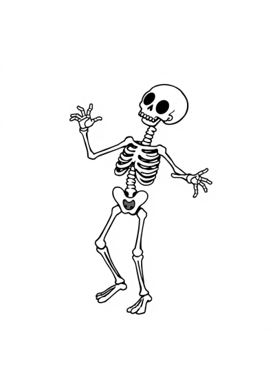 Skeleton Dancing Coloring Page