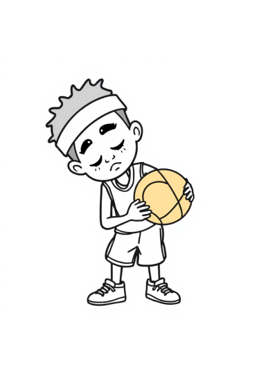 Sleepy Basketball Player Coloring Page