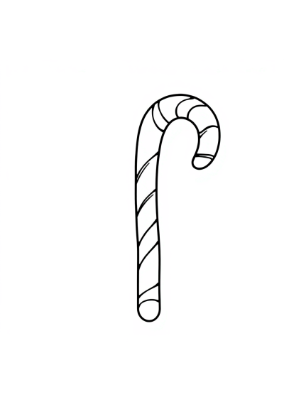 Sleepy Candy Cane Coloring Page