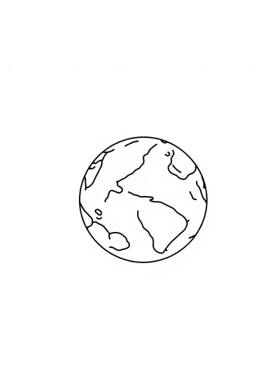 Sleepy Earth From Space Coloring Page