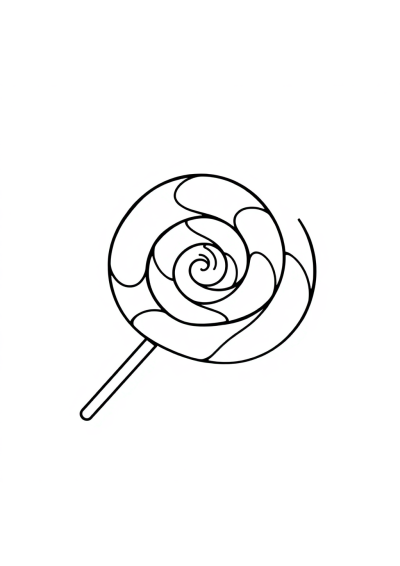 Sleepy Lollipop Swirl Coloring Page