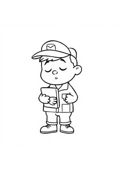 Sleepy Mail Carrier Coloring Page