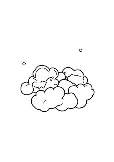 Sleepy Nebula Clouds Coloring Page