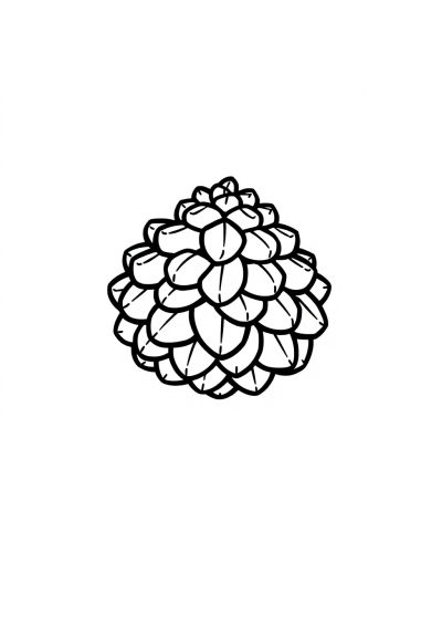 Sleepy Pinecone Coloring Page