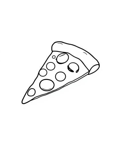 Sleepy Pizza Slice Coloring Page