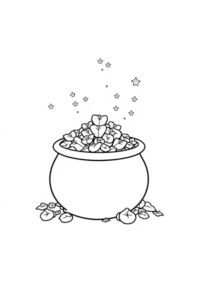 Sleepy Pot Of Gold Coloring Page