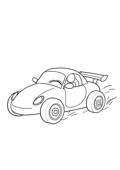 Sleepy Race Car Speeding Coloring Page