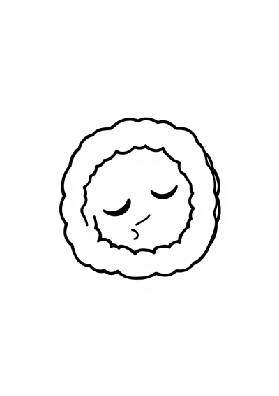 Sleepy Sushi Roll Coloring Page