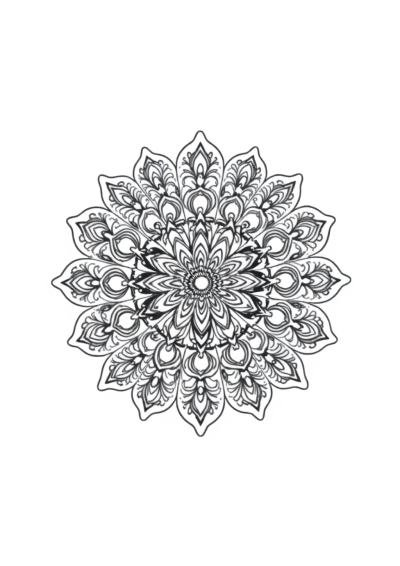 Sleepy Vintage Lace Mandala Coloring Page