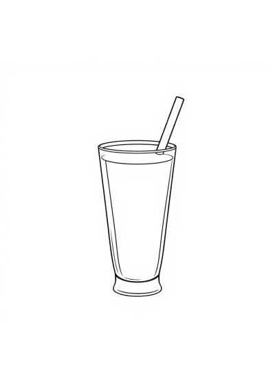 Smoothie Glass In Space Coloring Page