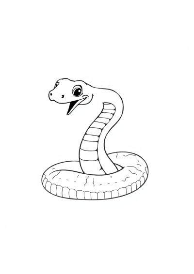 Snake Coiled Coloring Page
