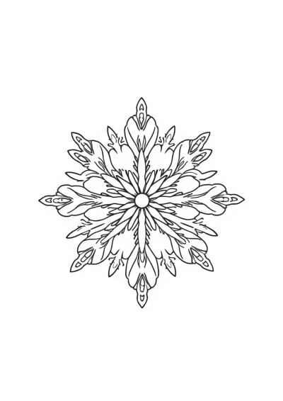 Snowflake Mandala Coloring Page