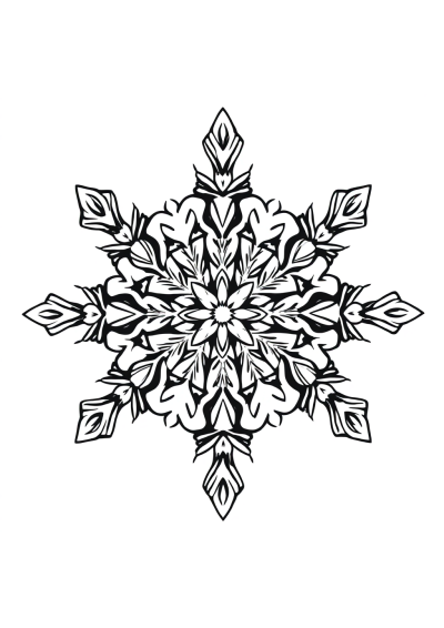 Snowflake Mandala In Winter Coloring Page