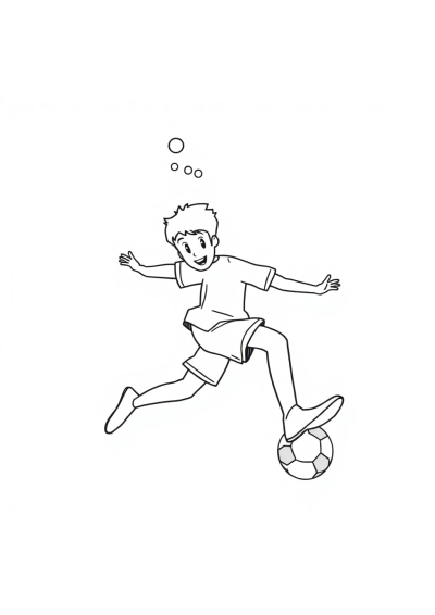 Soccer Player Underwater Coloring Page