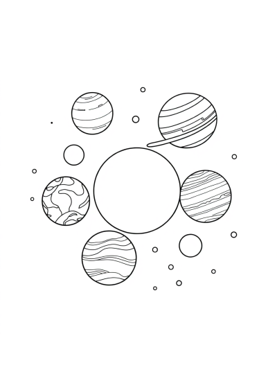 Solar System Planets In Space Coloring Page
