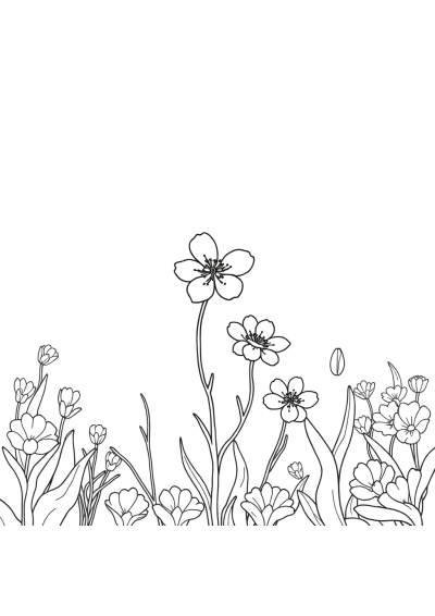 Spring Blossoms Underwater Coloring Page