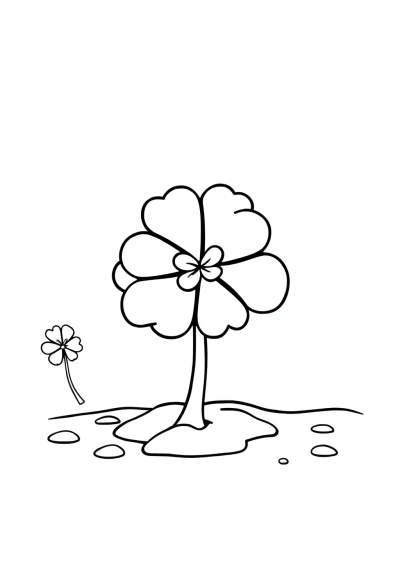 St Patricks Shamrock On Beach Coloring Page