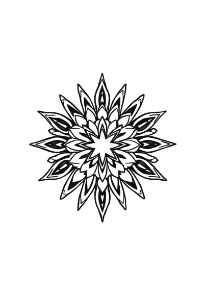 Star Mandala At Night Coloring Page