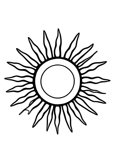 Sun With Rays Coloring Page