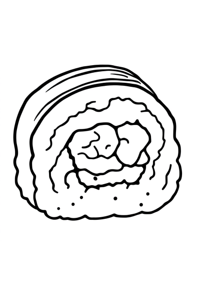 Sushi Roll Coloring Page