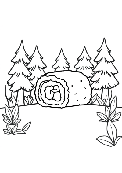 Sushi Roll In Forest Coloring Page