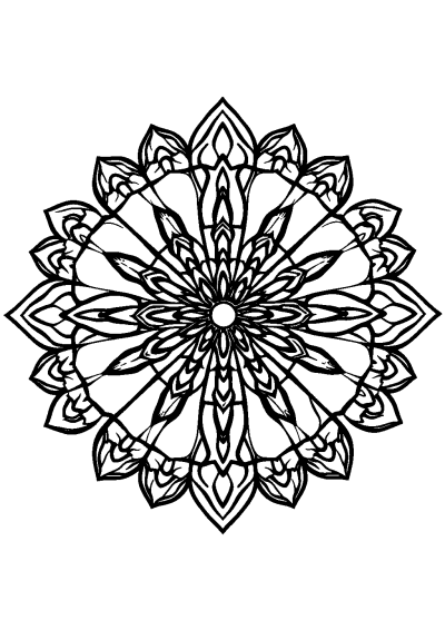 Symmetrical Mandala Pattern Coloring Page