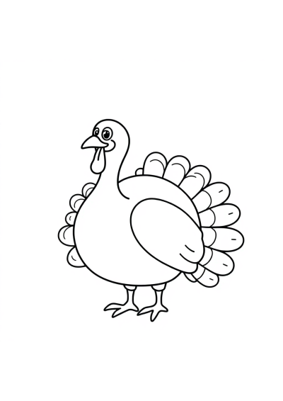 Thanksgiving Turkey In Space Coloring Page