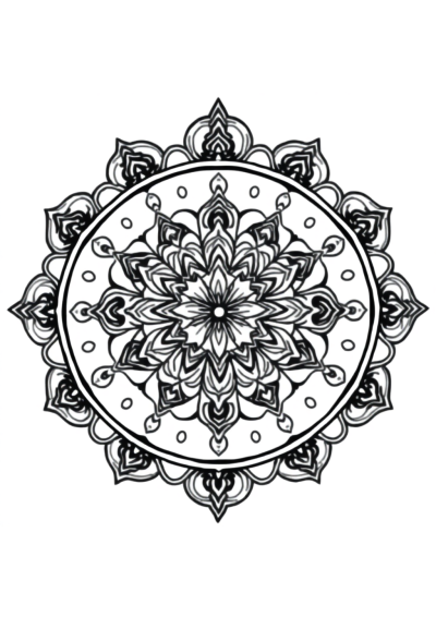 Tibetan Mandala Coloring Page