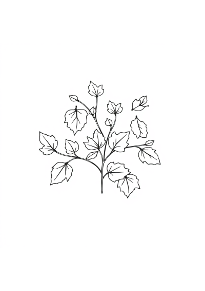 Tiny Autumn Leaves Coloring Page