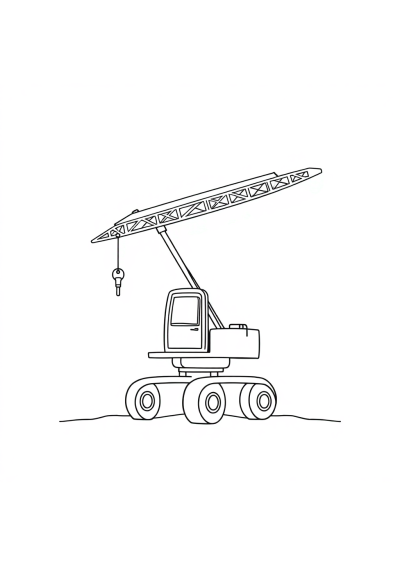 Tiny Crane Lifting Coloring Page