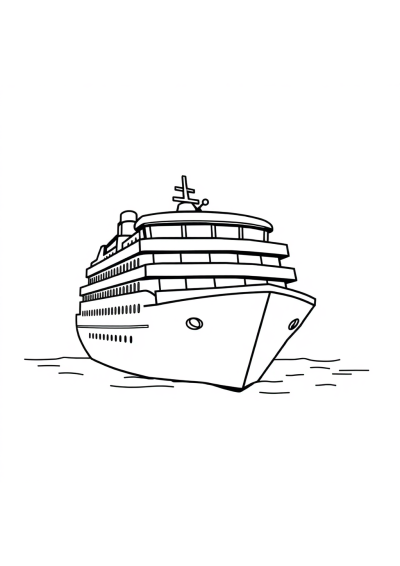 Tiny Cruise Ship Coloring Page