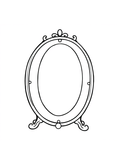 Tiny Enchanted Mirror Coloring Page