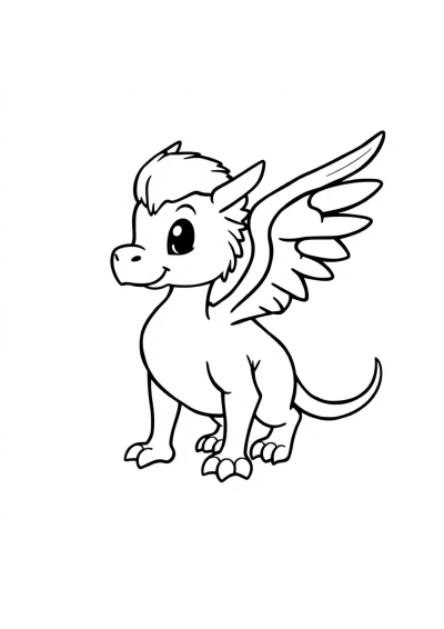 Tiny Griffin Creature Coloring Page