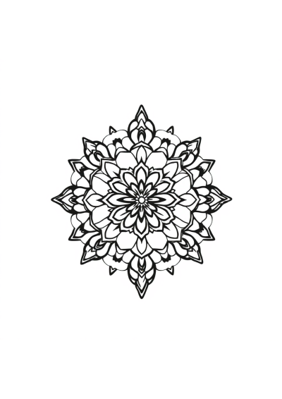 Tiny Heart Shaped Mandala Coloring Page