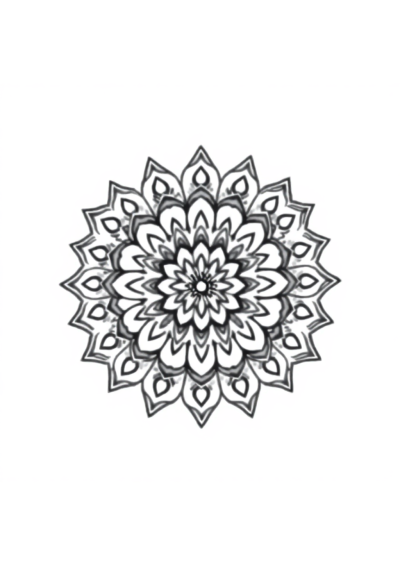 Tiny Nature Inspired Mandala Coloring Page