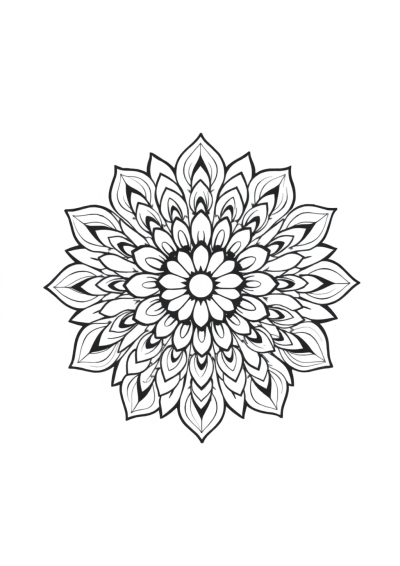 Tiny Peacock Feather Mandala Coloring Page