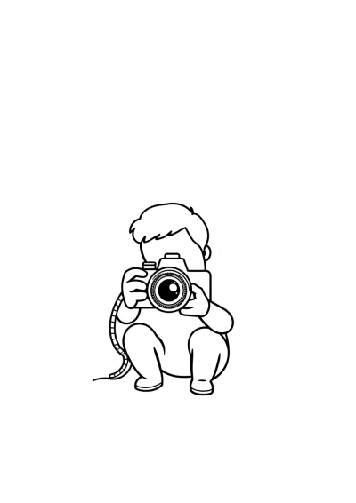 Tiny Photographer Coloring Page