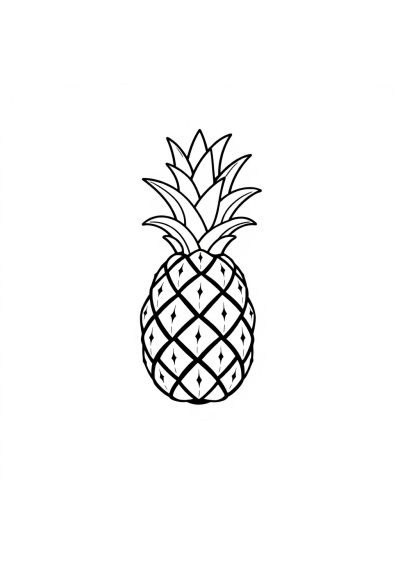 Tiny Pineapple Coloring Page