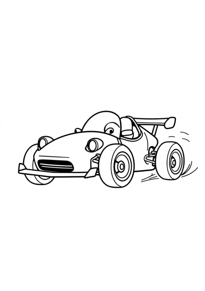 Tiny Race Car Speeding Coloring Page