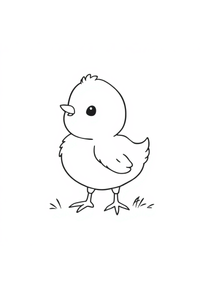 Tiny Spring Chick Coloring Page