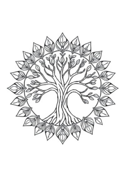 Tree Of Life Mandala Coloring Page