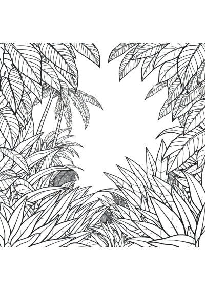 Tropical Jungle Coloring Page