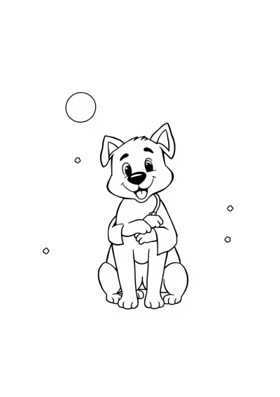 Veterinarian With Pet In Space Coloring Page