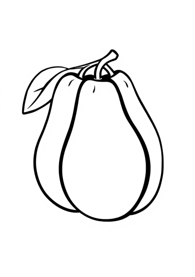 Vintage Avocado Coloring Page