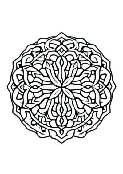 Vintage Celtic Knot Mandala Coloring Page