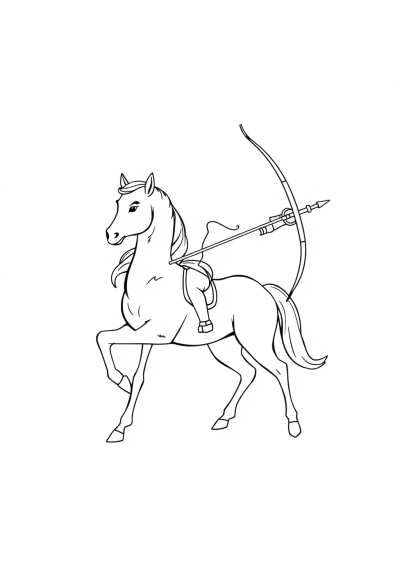 Vintage Centaur Archer Coloring Page