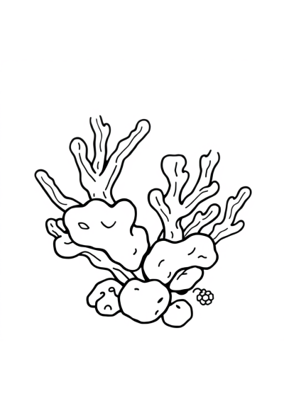 Vintage Coral Reef Coloring Page