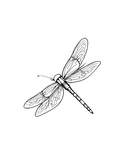 Vintage Dragonfly Coloring Page