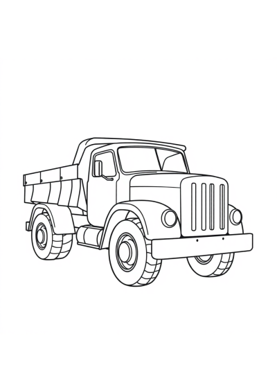 Vintage Dump Truck Coloring Page